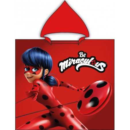 Poncho de bain Miraculous à capuche en coton - Vente grossiste.fr