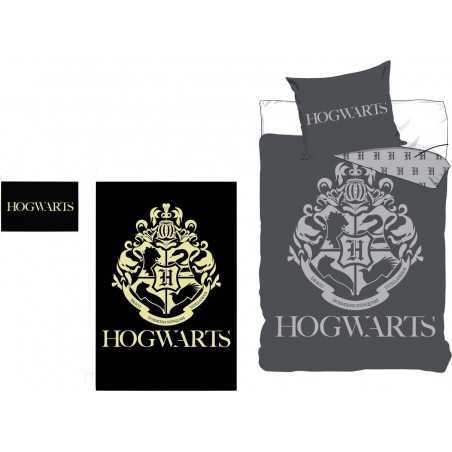 Parure de lit Harry Potter phosphorescente - Housse de couette et T...