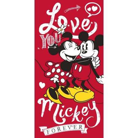 Drap de plage ou drap de bain Mickey et Minnie - Vente grossiste.fr