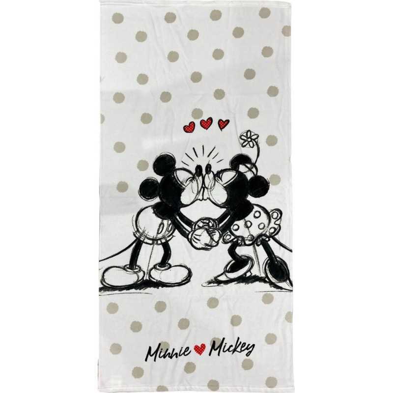 Asciugamano o telo Mare Minnie e Mickey Love - vente grossiste.fr