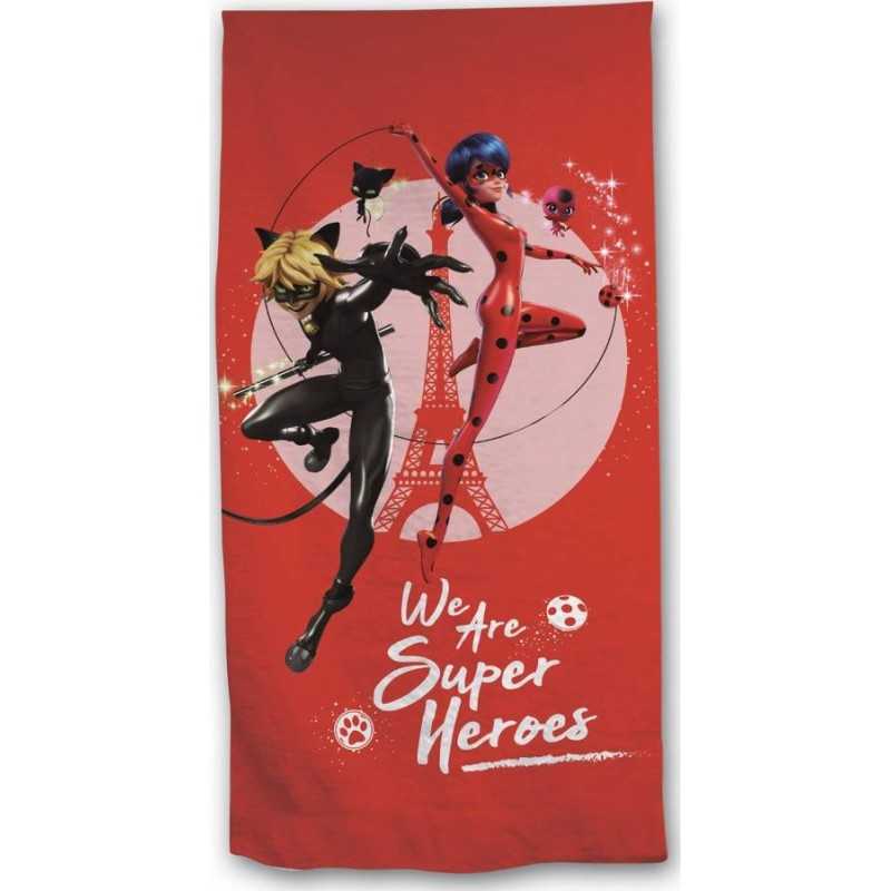 Drap de plage ou Serviette de Miraculous en coton - Vente grossiste.fr